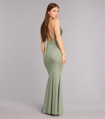 Adrian Beaded Floral Mermaid Dress