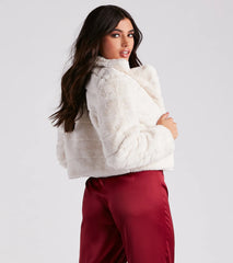 A Fabulous Vibe Faux Fur Crop Jacket
