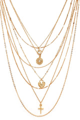 8 Row Layered Charm Necklaces