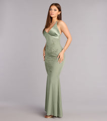 Adrian Beaded Floral Mermaid Dress