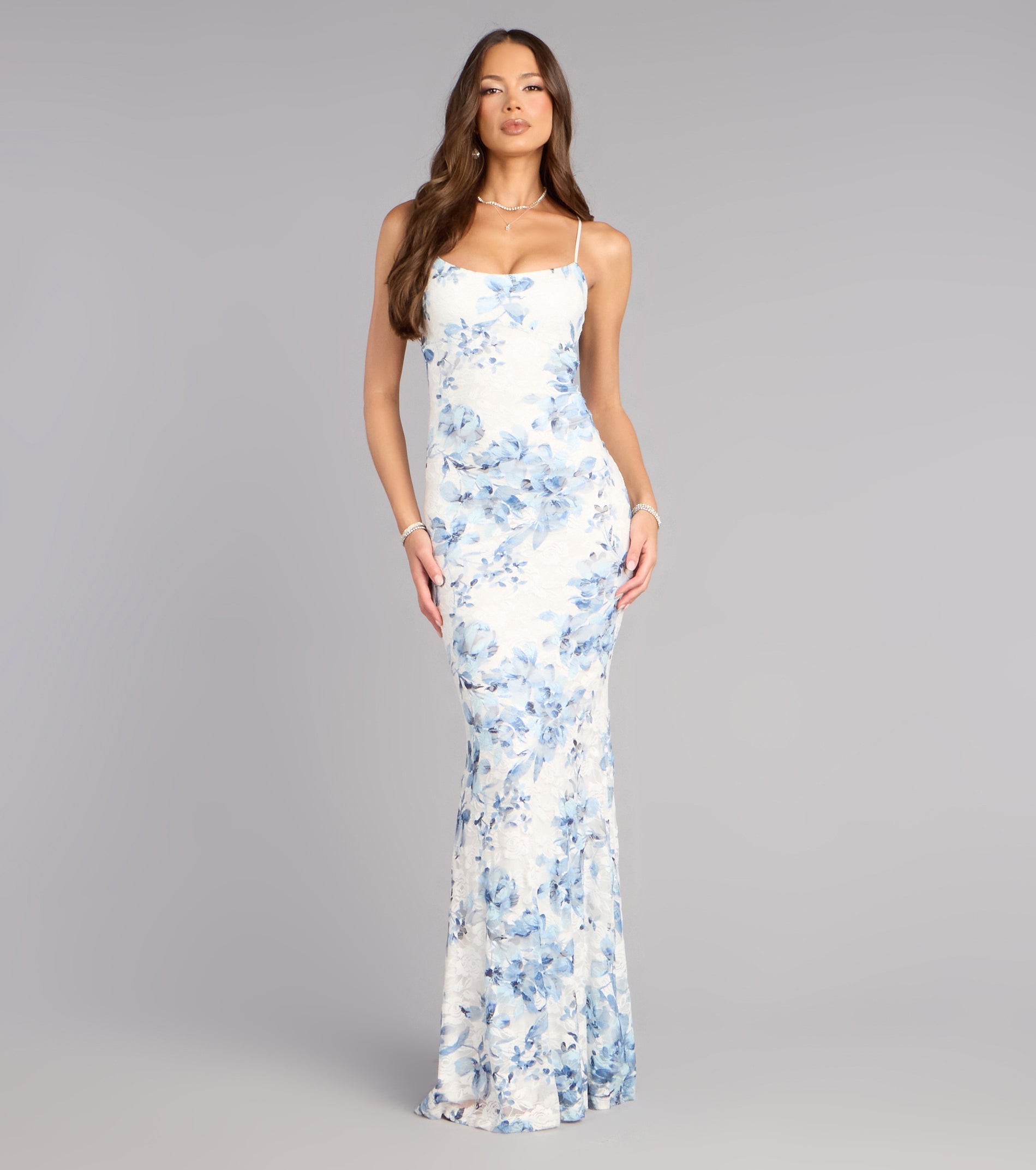 Adalynn Floral Lace Mermaid Formal Dress