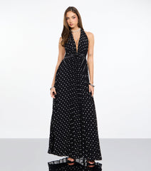 Agnes Polka Dot Chiffon Formal Dress