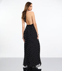 Agnes Polka Dot Chiffon Formal Dress
