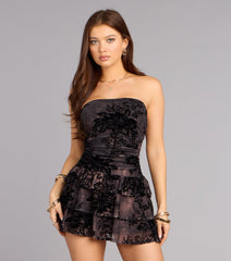 After Hours Bloom Floral Burnout Mesh Mini Dress