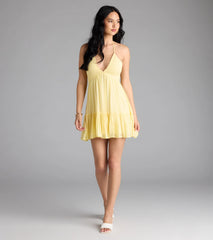 Ace The Test Open Tie Back Skater Dress