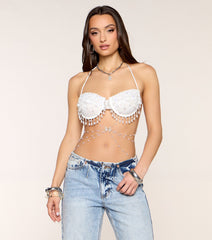 After Hours Aura Beaded Lace Bra Top
