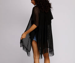 Airy Fringed Kimono