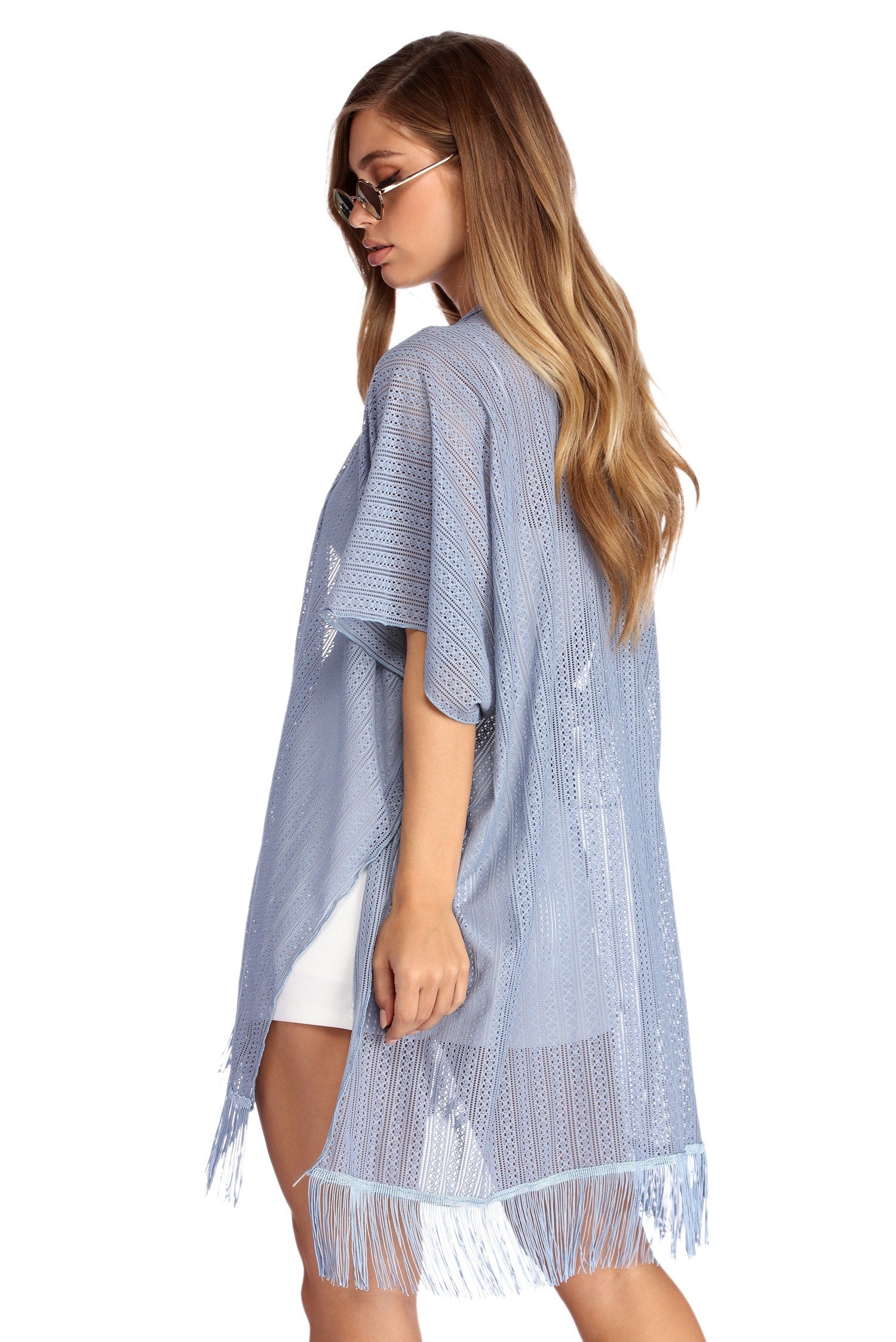 Airy Fringed Kimono