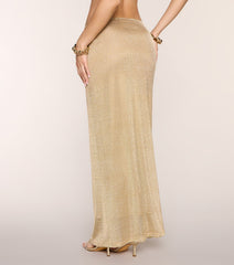 After Dark Shine Metallic Maxi Skirt