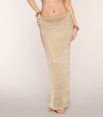 After Dark Shine Metallic Maxi Skirt