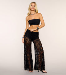 A Little Daring Lace Flare Pants