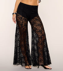 A Little Daring Lace Flare Pants