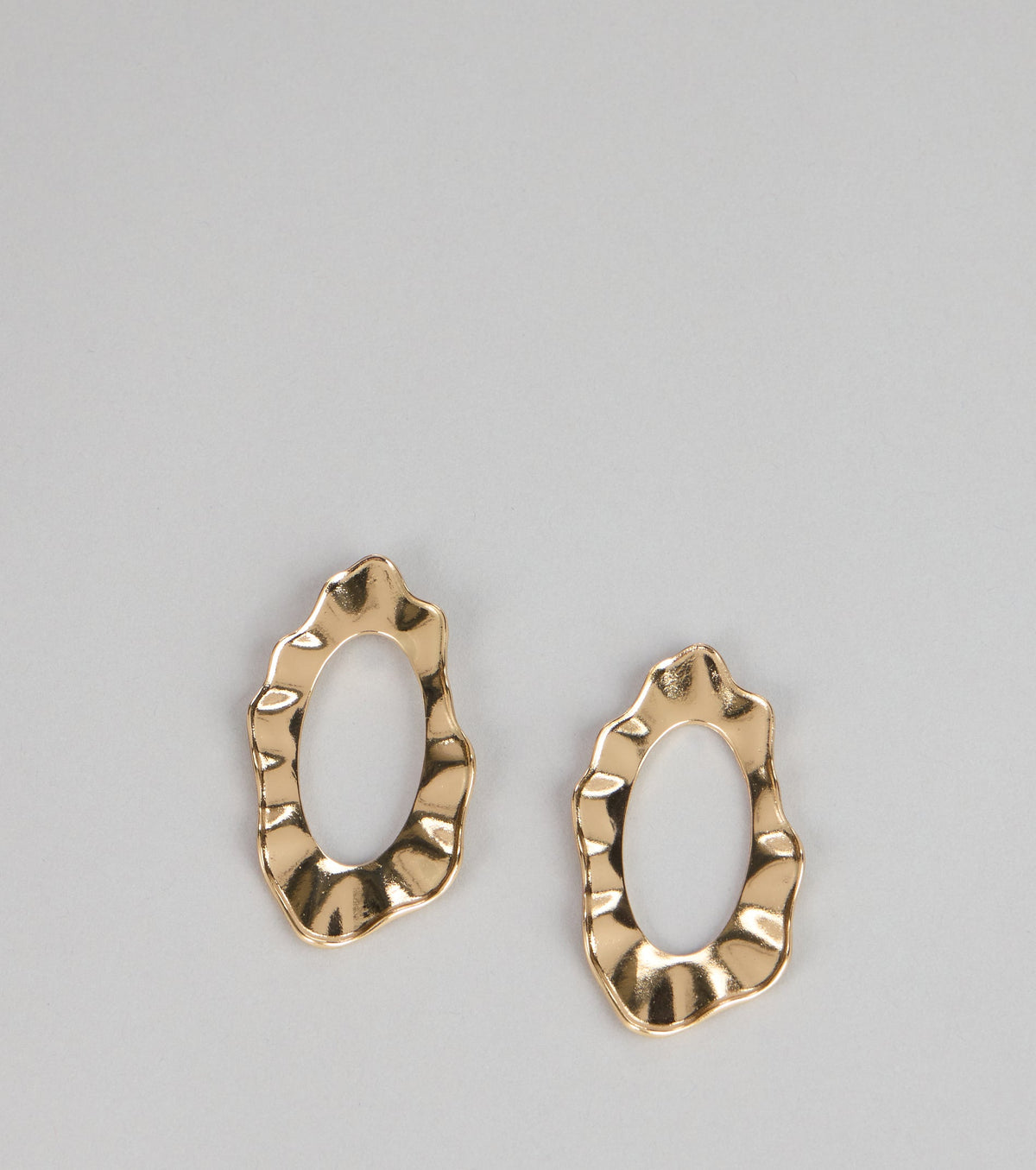 After Hours Shine Textured Oval Statement Earrings
