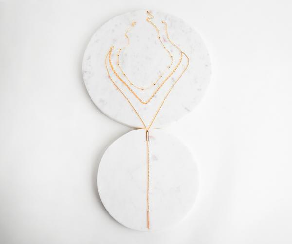 3 Row Luxe Lariat Layered Necklaces