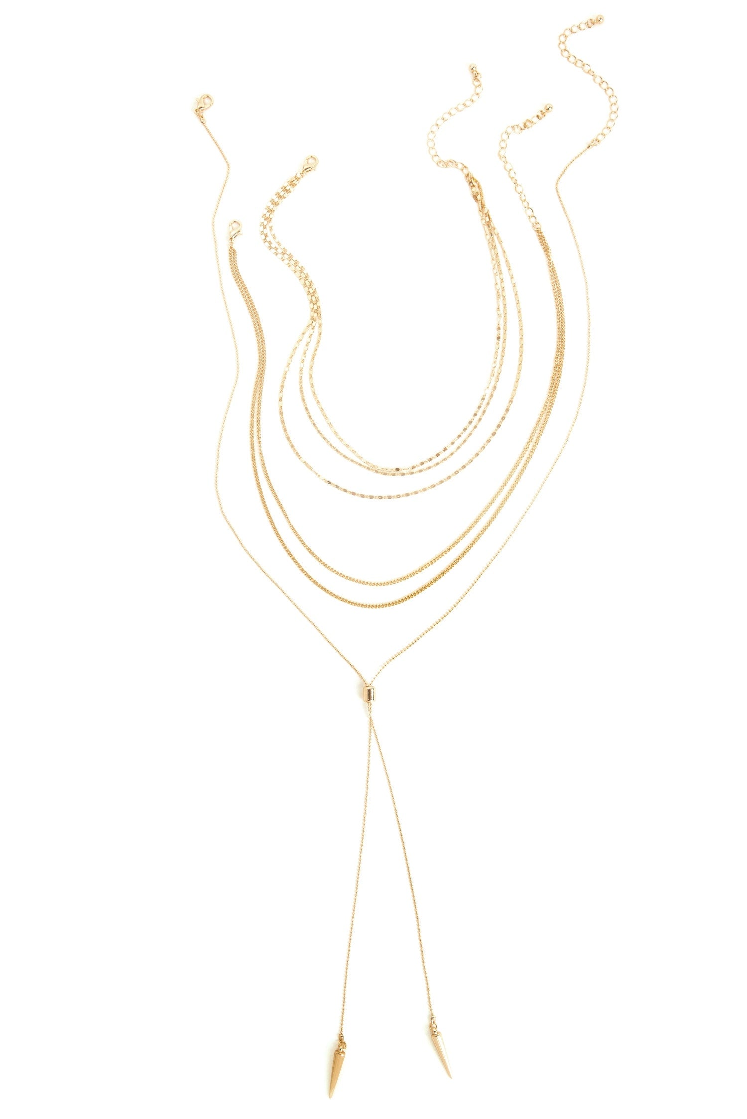 3 Pack Layered Choker And Lariat Chains