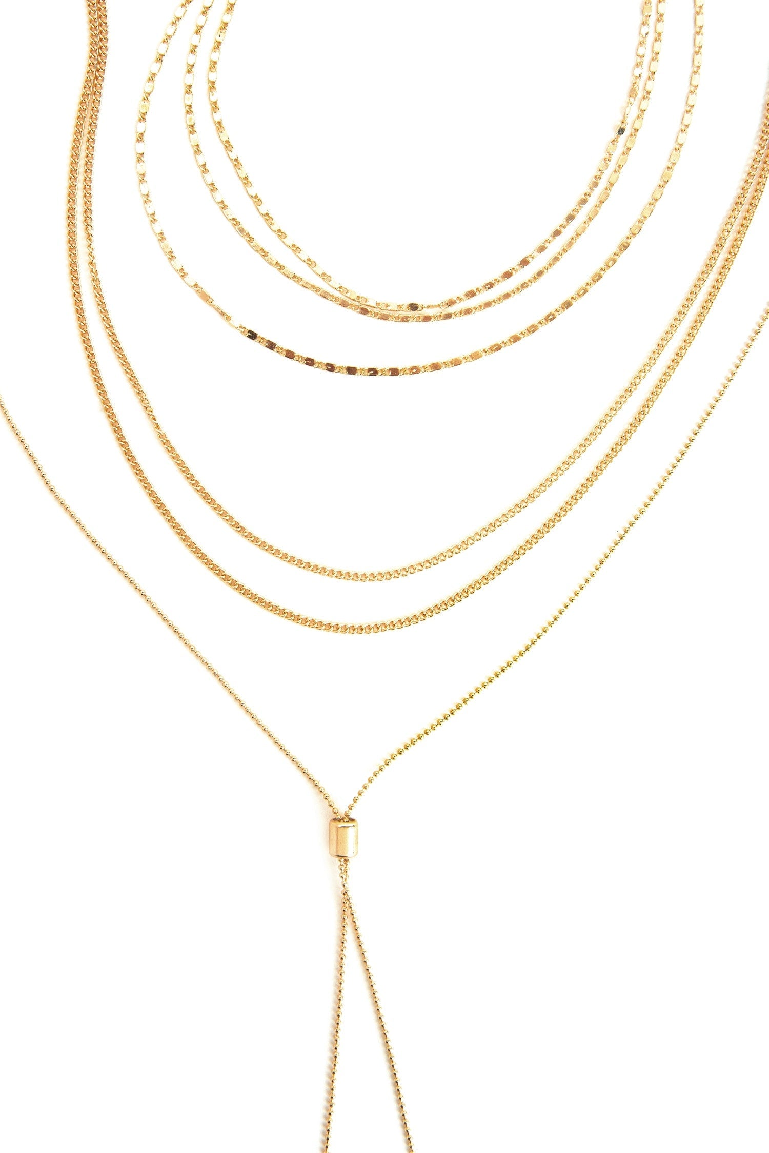 3 Pack Layered Choker And Lariat Chains