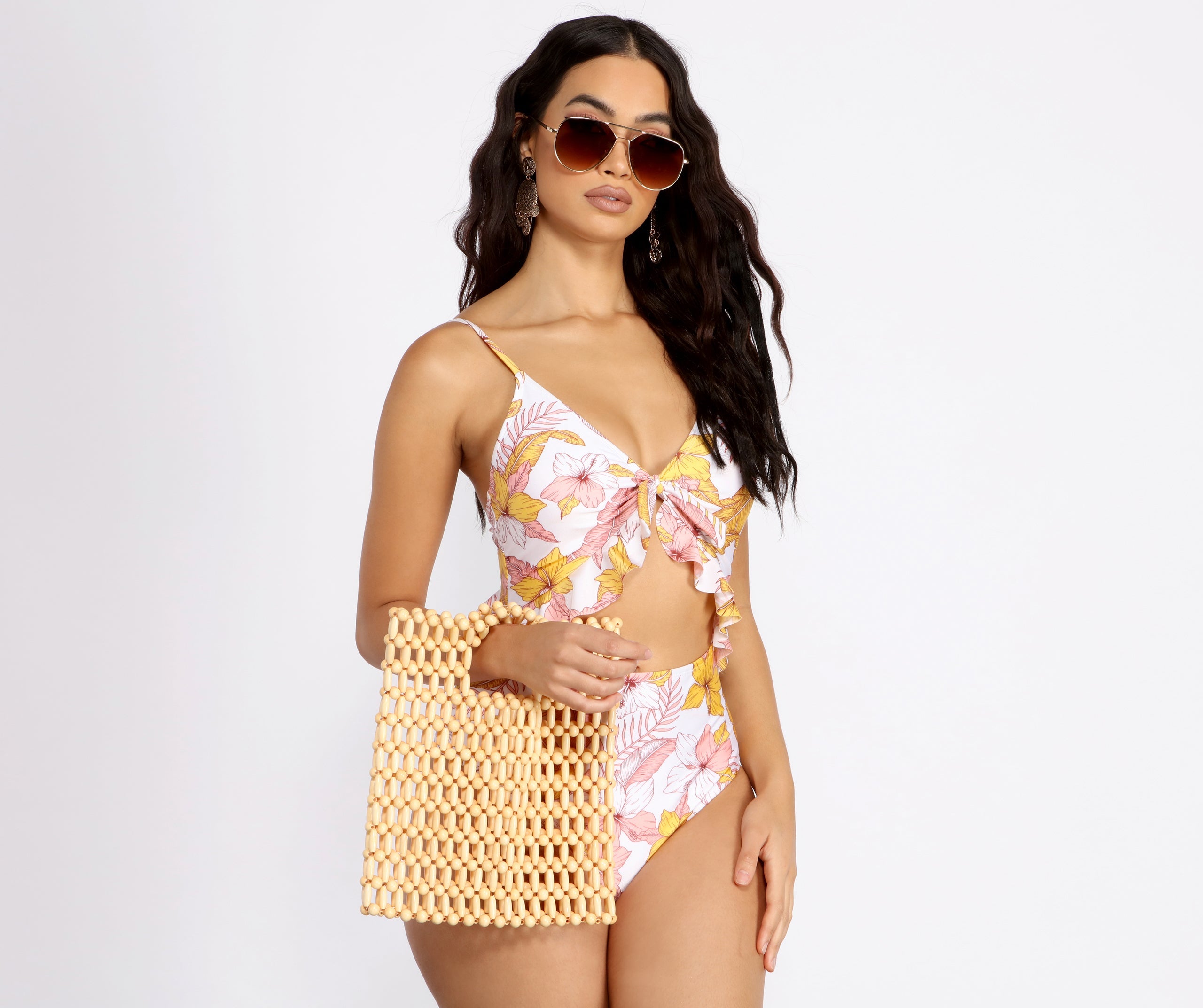 A Summer Mood Wooden Beaded Mini Tote