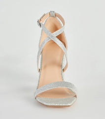 About The Sparkle Glitter Mesh Block Heels