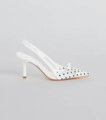 Adorably Posh Polka Dot Mesh Slingback Pumps