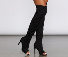 A Sassy Moment Peep Toe Stiletto Boots